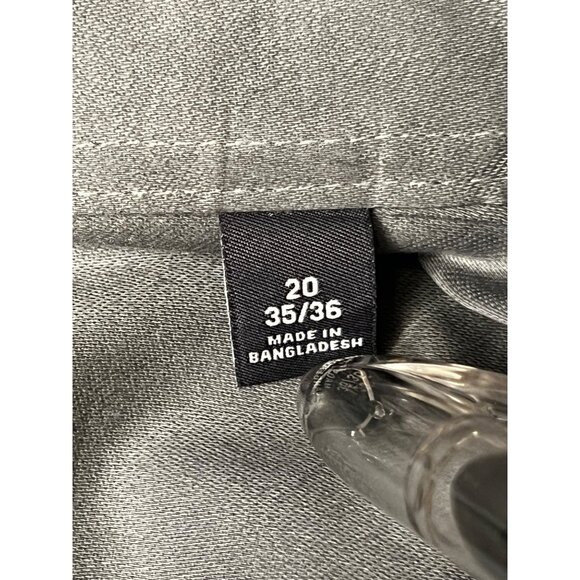 Van Heusen Men's 20 (35-36) Tall Fit Stretch Gray Dress Shirt Oeko-Tex LS Collar - Picture 10 of 16
